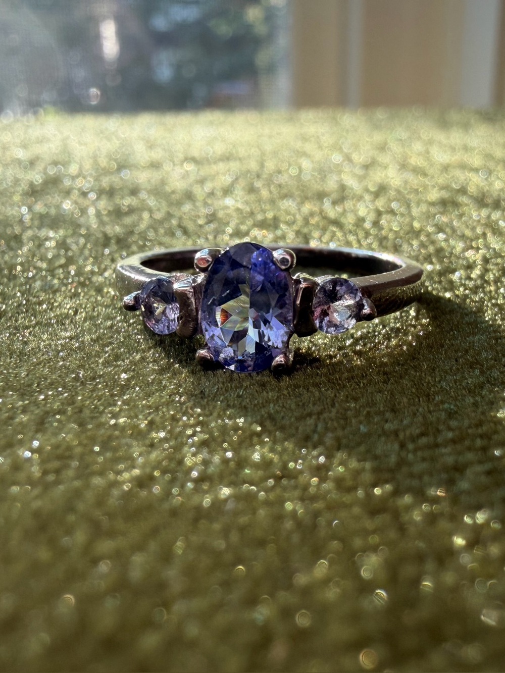 Tri-Stone Alexandrite Ring